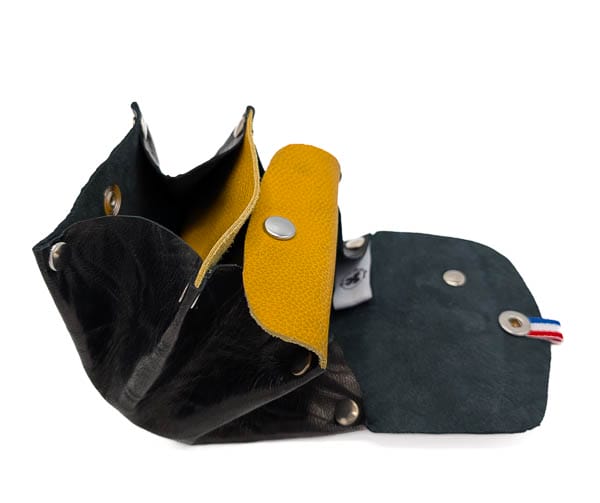 Alice noir froissé 2 porte-monnaie femme en cuir
