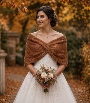 chauffe-epaule-maille-ecureuil-lurex Etole cérémonie automne
