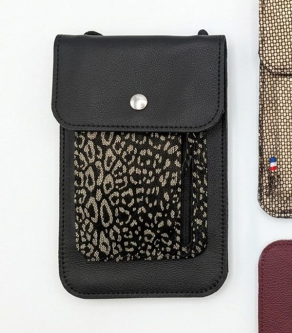 pochette-téléphone-susy-noire Pochette téléphone en cuir personnalisable Susy