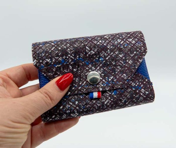 porte-monnaie-basile-texturé-violet-losanger-et-bleu-1 porte monnaie en cuir femme violine et bleu